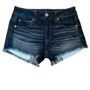 AMERICAN EAGLE Hi-Rise Festival Frayed Hem Jean Shorts - Size 4